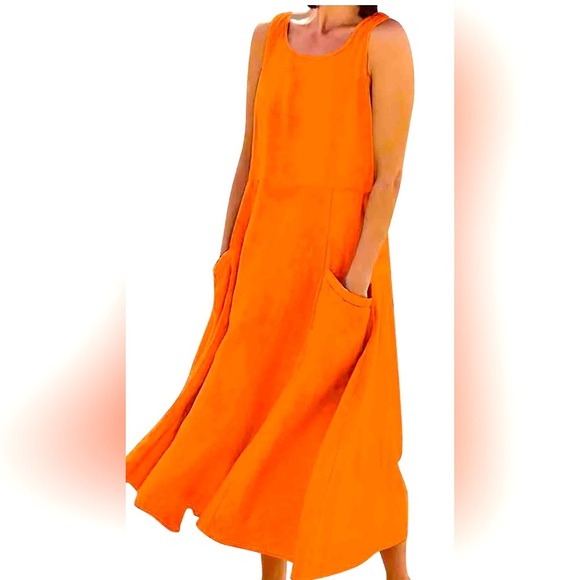 Temu Dresses & Skirts - NWOT: 100% Cotton Dress With Pockets.